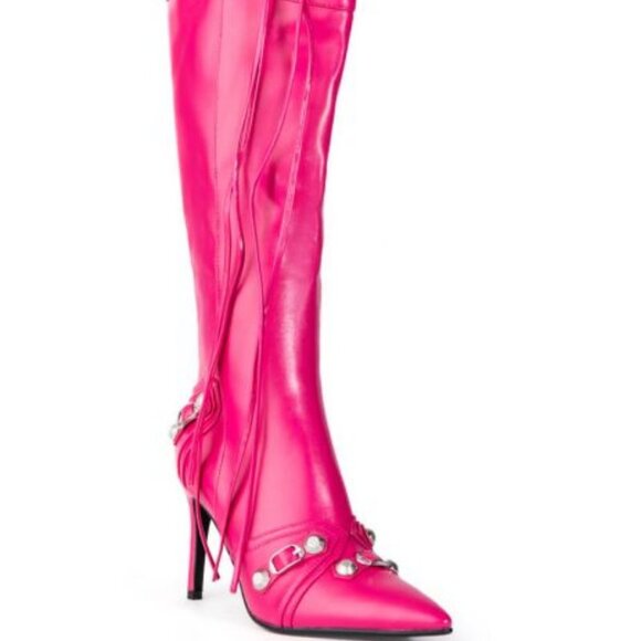 AZALEA WANG " NO STRINGS ATTACHED " STILETTO BOOT IN FUCHSIA ( BRAND NEW !! ) - Picture 4 of 7